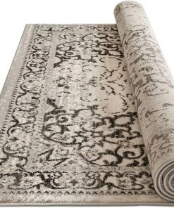 Well Woven Coverly Grey & Beige Vintage Medallion Traditional Persian Oriental Plush Shed 8 Well Woven Coverly Grey & Beige Vintage Medallion Traditional Persian Oriental Plush Shed