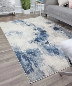 All Area Rugs And Runners Rugs America Gallagher GL45A Tonal Blue Vintage Transitiona Soft Area Rug