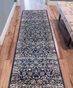 Well Woven Vintage/ Distressed Rugs Essex Blue & Beige Vintage Traditional Persian Oriental Sarouk