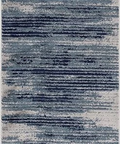 DD Stripes Design Teal/Navy/Beige Area Rugs