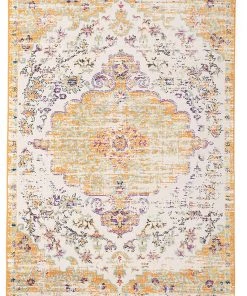 WRG Vintage Medallion Floral Ivory Orange Soft Area Rug All Area Rugs And Runners