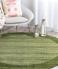 FAS Contemporary Bordered Soft Light Green Area Rug