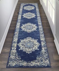 NOUR Navy Blue Distressed Persian Area Rugs All Area Rugs And Runners