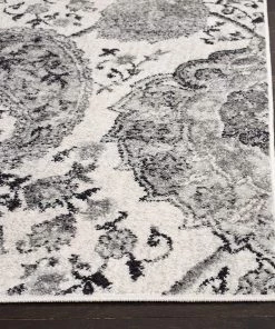 FAS Floral Cream/ Silver Soft Area Rugs