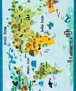 Modern Rugs And Decor All Area Rugs And Runners Animal World Map Kids Area Rug Baby Blue