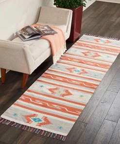 Modern Rugs And Decor Tribal Cotton Area Rug Ivory Grey