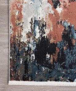 Abani Grey & Copper Abstract Soft Area Rug