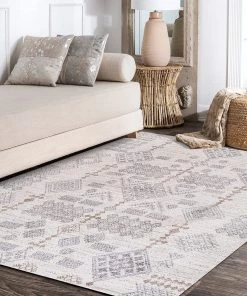 JONATHAN All Area Rugs And Runners Bhalil Berber Diamond Geometric Beige/Gray Soft Area Rug