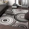 WW All Area Rugs And Runners Abstract Grey Black Circles Area Rugs