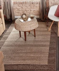 FAS Contemporary Bordered Soft Light Brown Area Rug All Area Rugs And Runners