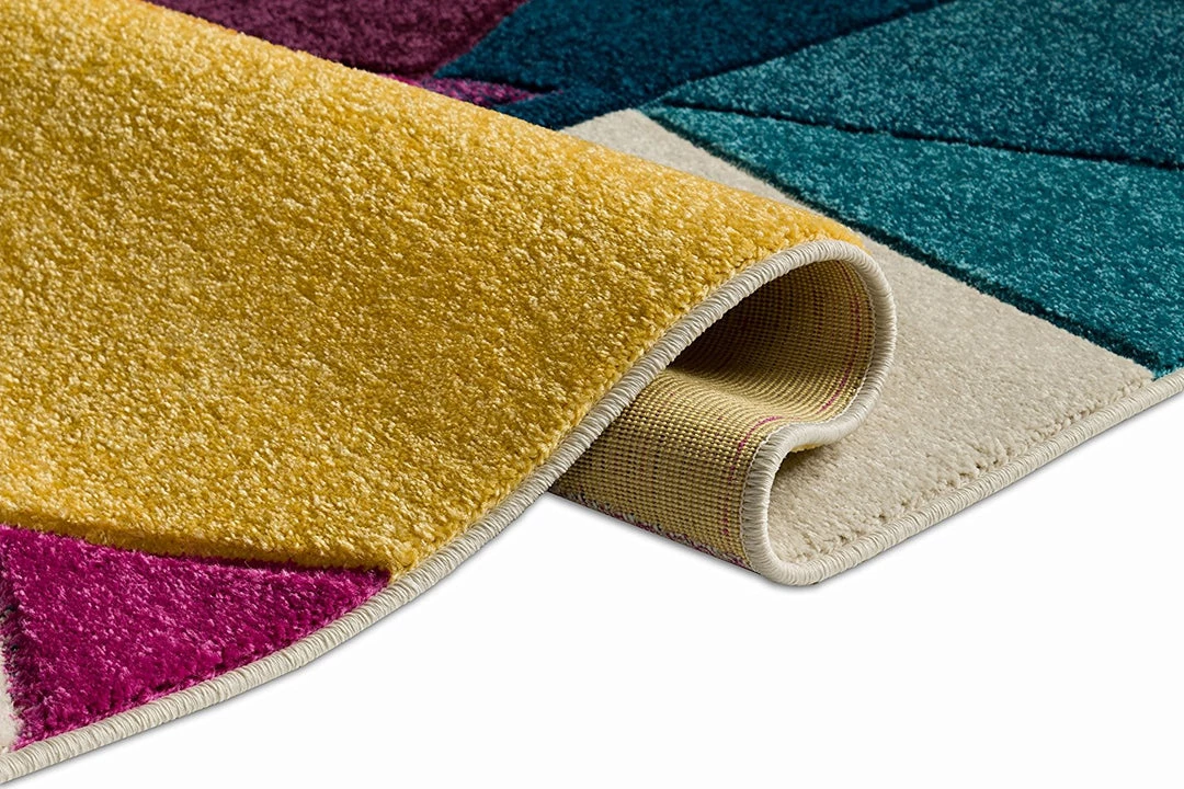 WW Modern Geometric Blue Purple Fuchsia Yellow Comfy Hand Carved Area Rugs 5 WW Modern Geometric Blue Purple Fuchsia Yellow Comfy Hand Carved Area Rugs