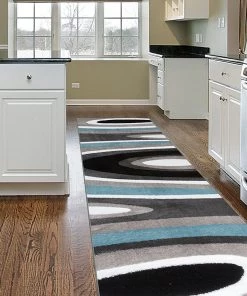 WRG Gray/Grey Blue Abstract Area Rug