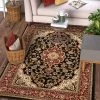 Ww Kashan Medallion Black Traditional Soft Area Rug All Area Rugs And Runners