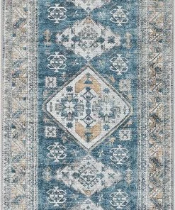 Well Woven Habra Light Blue Machine Washable Vintage Classic Distsressed Persian Mat Soft Area Rug All Area Rugs And Runners