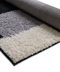 Cubes Black Contemporary Rug Modern Geometric Pattern Shag Area Rug 46 Cubes Black Contemporary Rug Modern Geometric Pattern Shag Area Rug