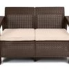 Modern Rugs And Decor All Weather Indoor Outdoor Patio Love Seat Couch With Cushions - Perfect For Balcony, Deck, And Poolside Seating