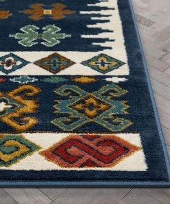 Well Woven Ravia Blue Southwestern Medallion Area Rug