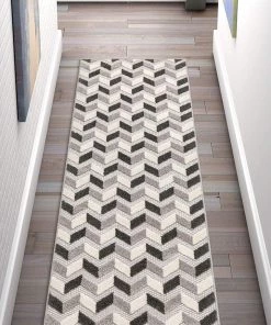 Ww All Area Rugs And Runners Gray White High Traffic Stain Resistant Chevron Indoor Outdoor Area Rug