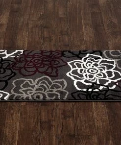 WRG Floral Gray/Grey Red White Area Rug All Area Rugs And Runners 17 WRG Floral Gray/Grey Red White Area Rug All Area Rugs And Runners