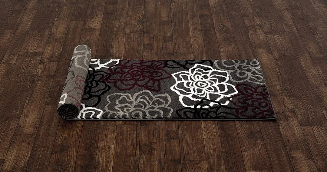 WRG Floral Gray/Grey Red White Area Rug All Area Rugs And Runners 8 WRG Floral Gray/Grey Red White Area Rug All Area Rugs And Runners