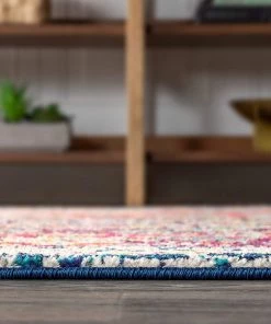 JONATHAN Y Bedroom Kitchen Living Room Indoor Soft Area-Rug Cream/Orange