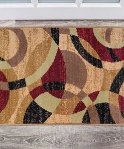 WRG All Area Rugs And Runners Multi-Color Circles Soft Area Rug