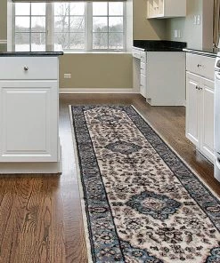 WRG Traditional Blue Medallion Floral Area Rug