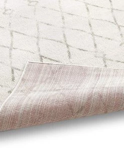 WW Trellis Ivory Distressed Lattice Area Rugs