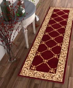 Well Woven Timeless Fleur De Lis Red Formal Area Rug
