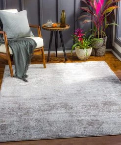 Artistic Choukri Modern Abstract Soft Area Rug Light Gray All Area Rugs And Runners