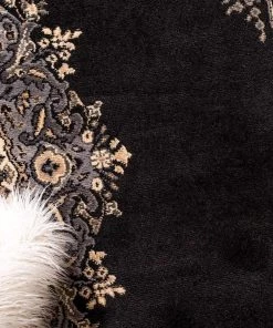 UL Traditional Medallion Black Soft Area Rug