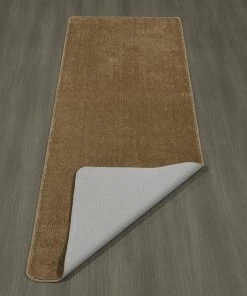 Ottomanson Softy Solid Non-Slip Kitchen/Bath Rug Camel