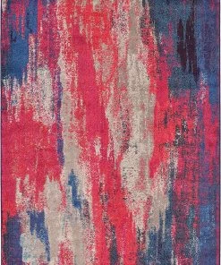 FAS Bright Abstract Red Magenta Soft Area Rug