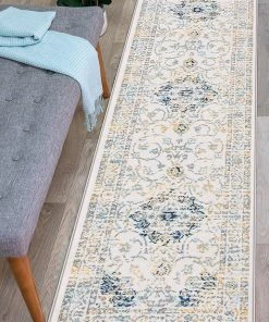 WRG Traditional Persian Pattern Soft Ivory Blue Area Rug All Area Rugs And Runners