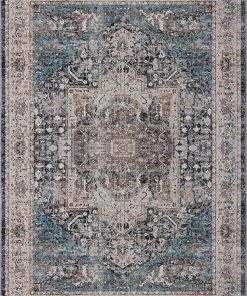 Adiva Rugs Machine Washable Area Rugs, Persian Vintage Medallion Boho Rug For Living Room Rugs - Stain Resistant & Non-Slip All Area Rugs And Runners