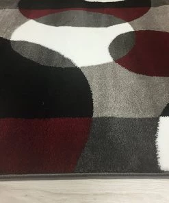 WRG All Area Rugs And Runners Circle Gray/Grey Burgundy Area Rug 14 WRG All Area Rugs And Runners Circle Gray/Grey Burgundy Area Rug
