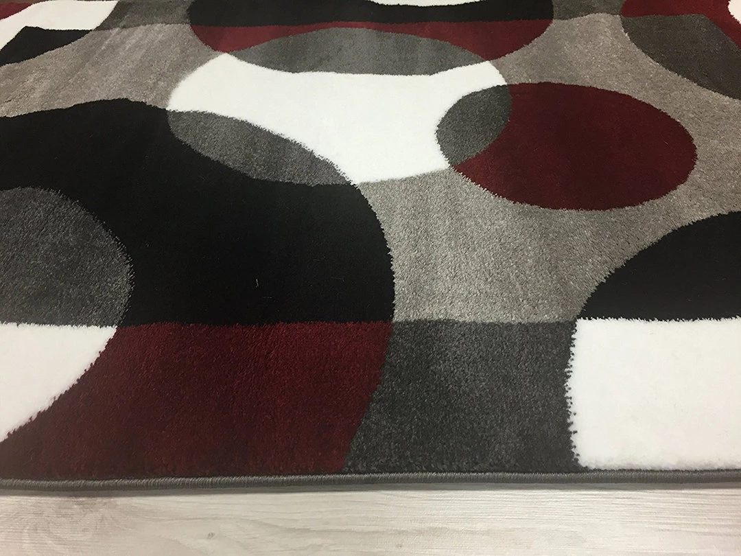 WRG All Area Rugs And Runners Circle Gray/Grey Burgundy Area Rug 4 WRG All Area Rugs And Runners Circle Gray/Grey Burgundy Area Rug