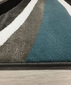 WRG Gray/Grey Blue Abstract Area Rug