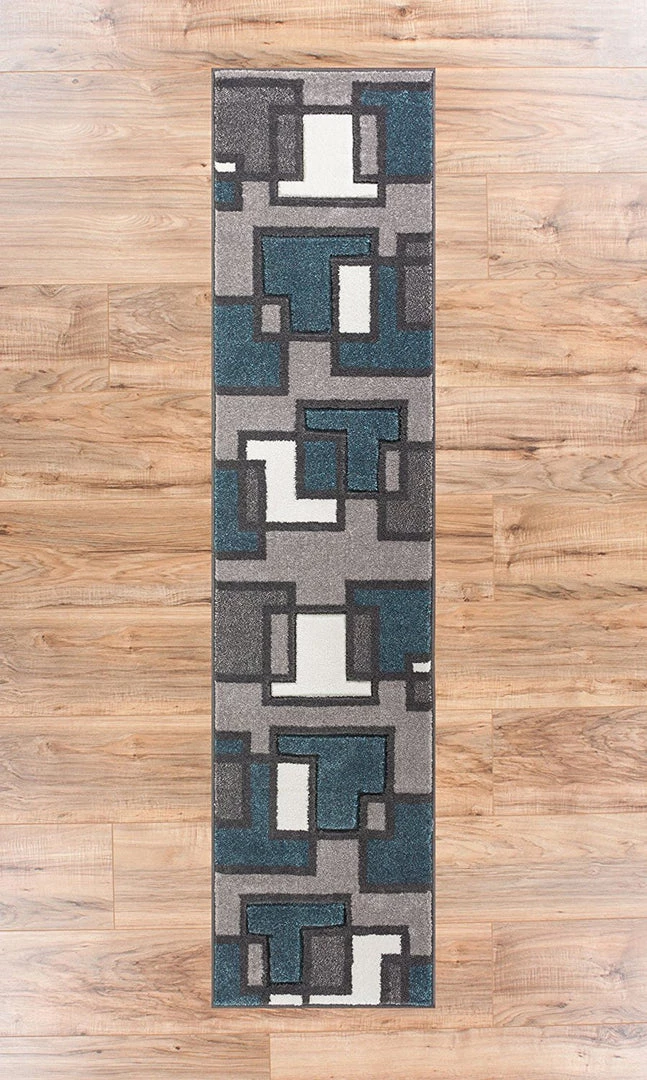 WW Modern Geometric Blue Gray Comfy Hand Carved Area Rugs 7 WW Modern Geometric Blue Gray Comfy Hand Carved Area Rugs