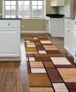 WRG All Area Rugs And Runners Contemporary Box Pattern Modern Brown Tan White Area Rug 14 WRG All Area Rugs And Runners Contemporary Box Pattern Modern Brown Tan White Area Rug