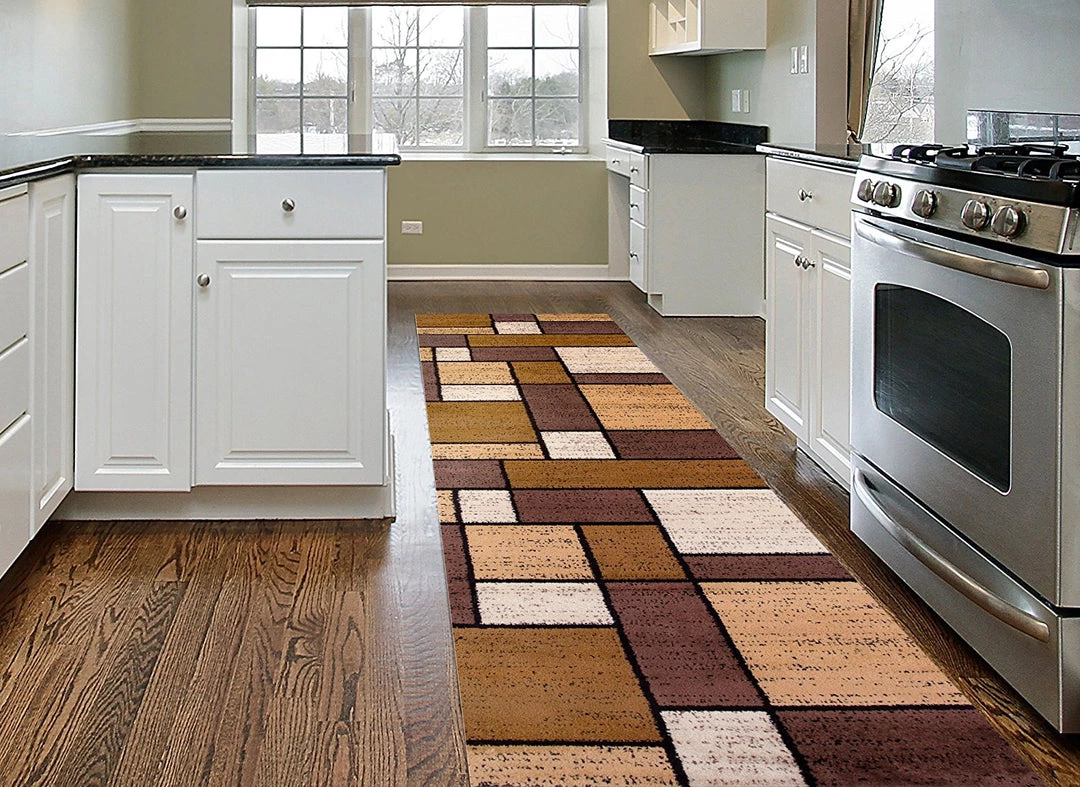 WRG All Area Rugs And Runners Contemporary Box Pattern Modern Brown Tan White Area Rug 7 WRG All Area Rugs And Runners Contemporary Box Pattern Modern Brown Tan White Area Rug