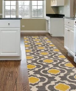 WRG Trellis Gray/Grey Yellow Indoor Area Rug