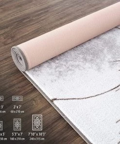 Camilson All Area Rugs And Runners Floral Area Rug - Non Slip Large Flower Carpet For Indoor Soft Area Rugs