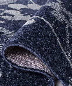 Modern Rugs And Decor Navy Blue Silver Contemporary Chic Damask Soft Area Rug All Area Rugs And Runners