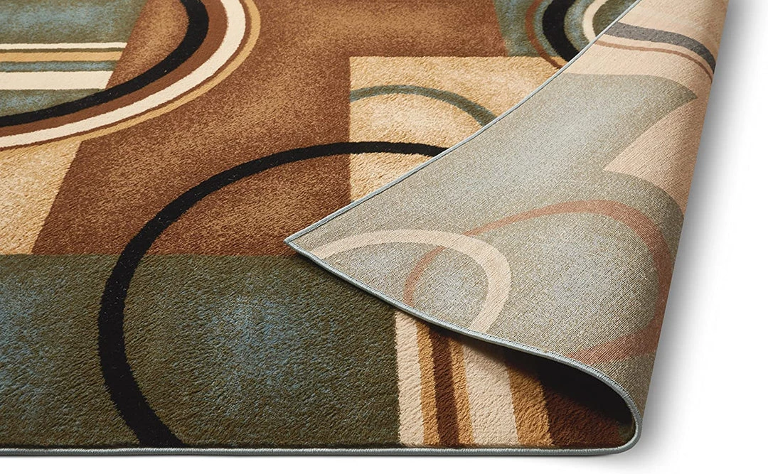 WW Modern Geometric Circles Light Blue Multi Soft Area Rugs 6 WW Modern Geometric Circles Light Blue Multi Soft Area Rugs