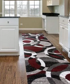 WRG Red Gray Soft Circles Area Rug 13 WRG Red Gray Soft Circles Area Rug