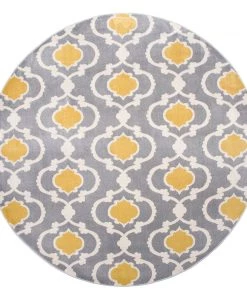 WRG Trellis Gray/Grey Yellow Indoor Area Rug