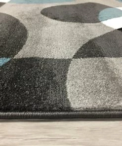 WRG Circle Gray/Grey Blue Area Rug All Area Rugs And Runners 14 WRG Circle Gray/Grey Blue Area Rug All Area Rugs And Runners