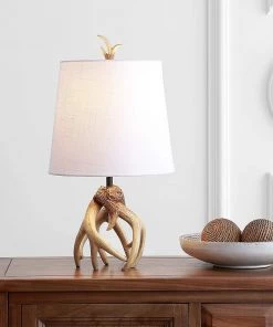 JONATHAN Lamps Vermont 19" Antler Resin LED Lamp Natural