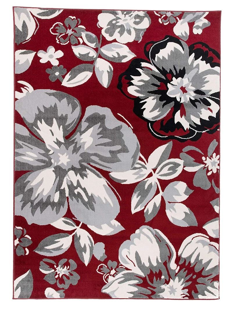 WRG All Area Rugs And Runners Floral Burgundy White Black Gray Area Rugs 3 WRG All Area Rugs And Runners Floral Burgundy White Black Gray Area Rugs